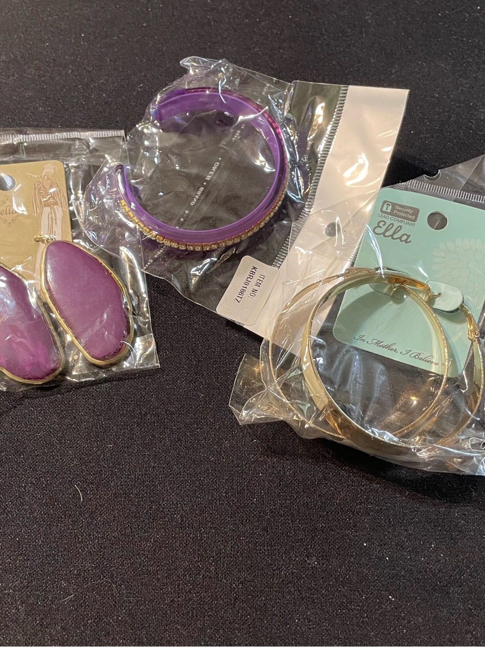 Ella Purple and Gold Bracelet and Earring Set